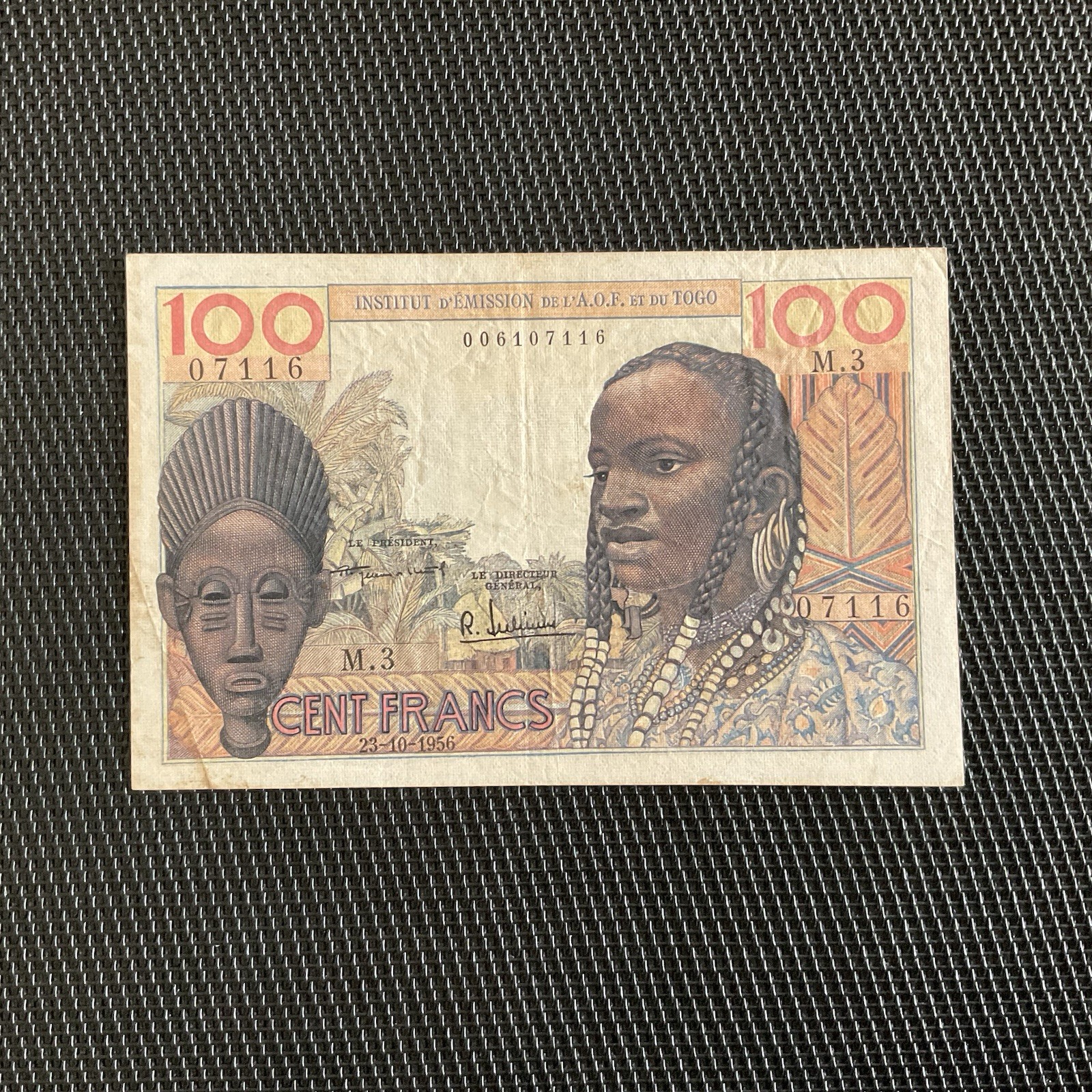AOF ET TOGO: 100 Francs 23/10/1956, Pick 46a, TTB/VF 💥