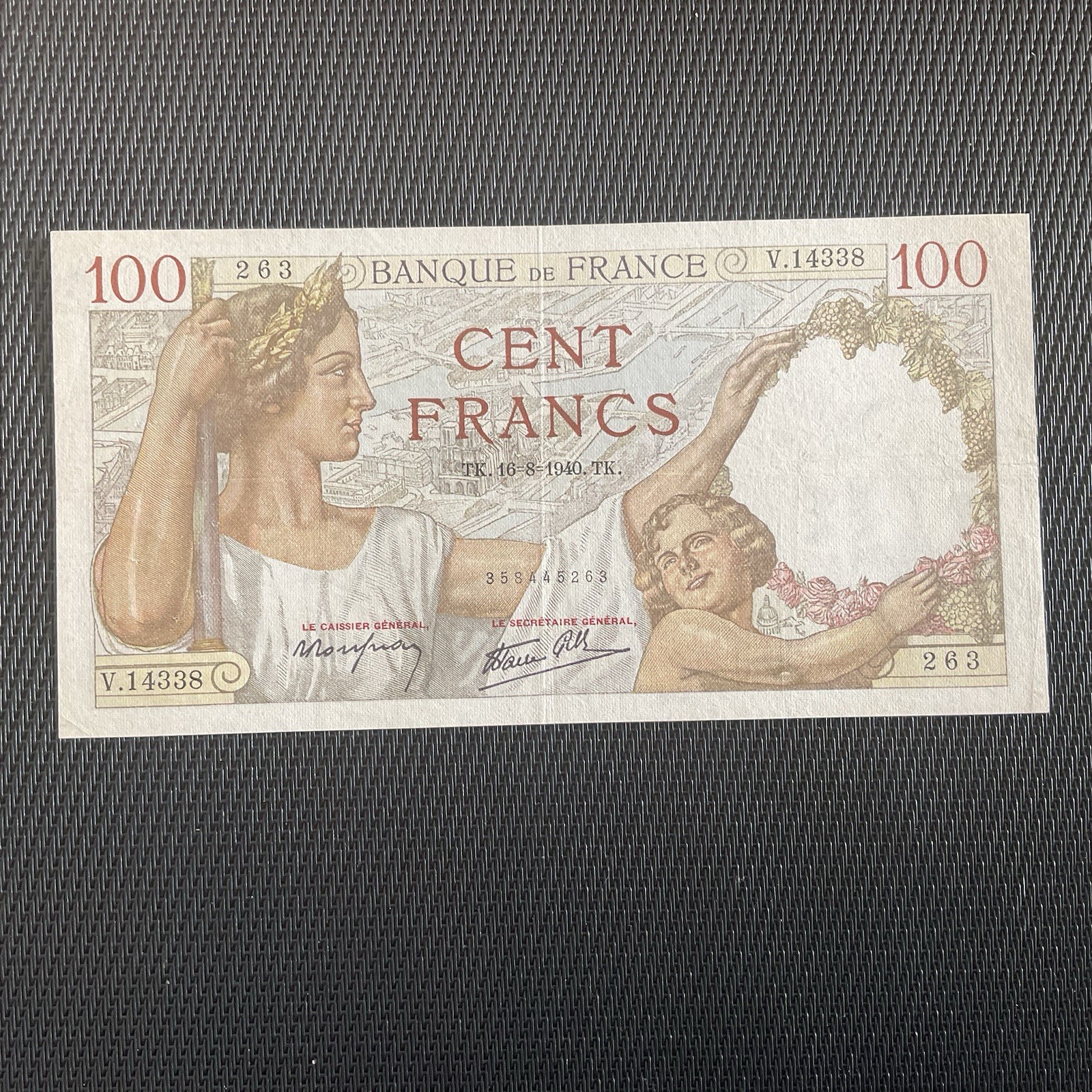 FRANCE: 100 Francs Sully 16/08/1940, F26-36, SUP/XF 🇫🇷