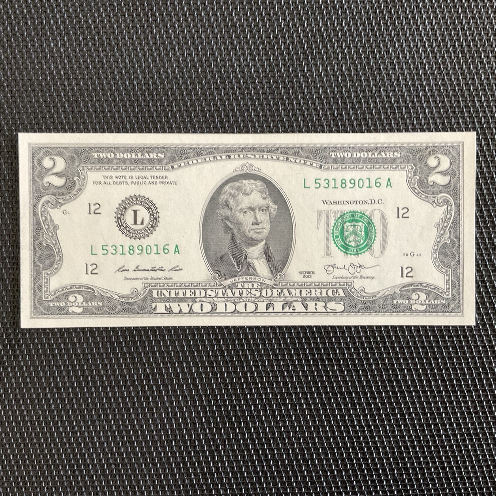 ÉTATS UNIS: 2 Dollars 2013 SAN Francisco, Pick 538, NEUF/UNC 🌐