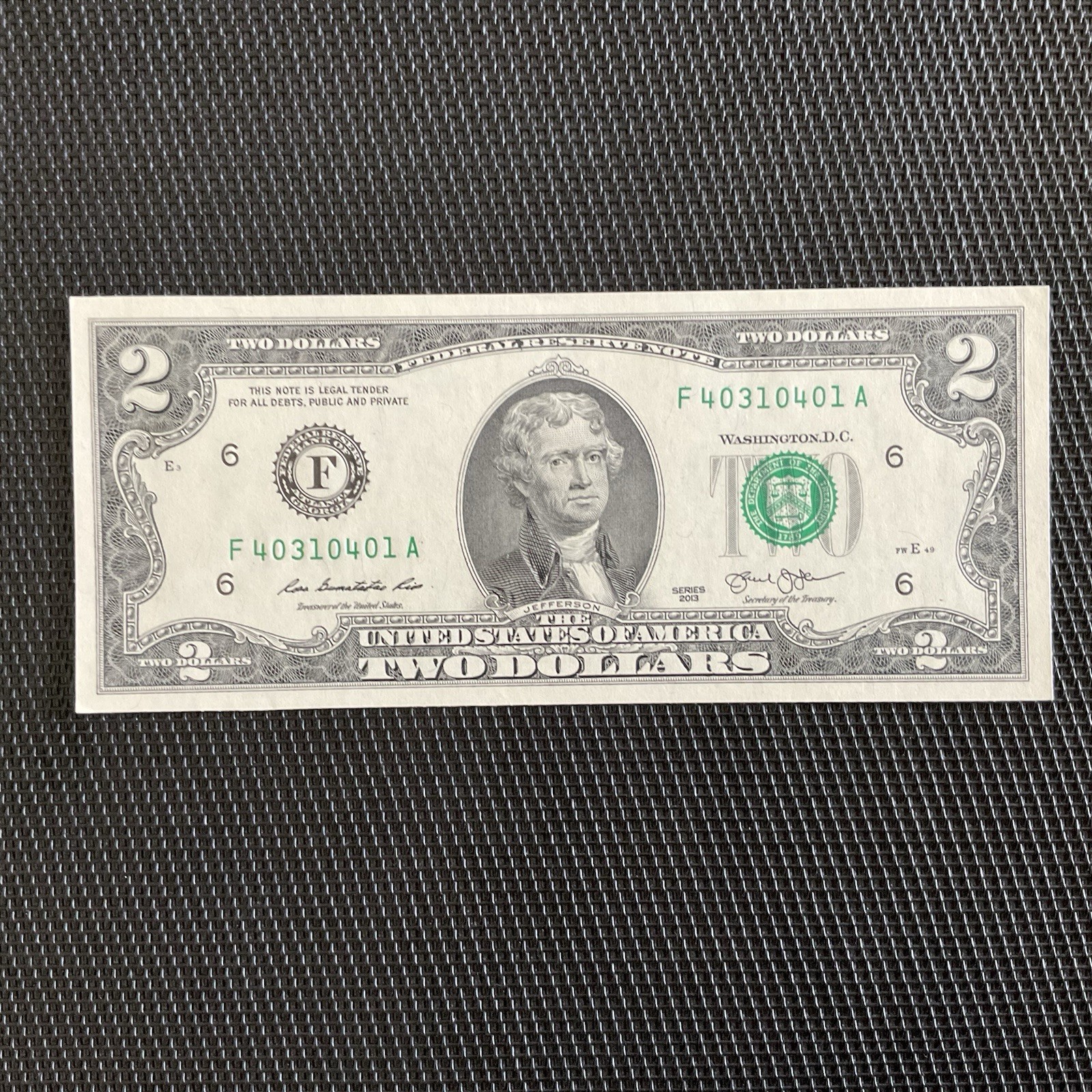 ÉTATS UNIS: 2 Dollars 2013 Atlanta , Pick 538, NEUF/UNC 🔥