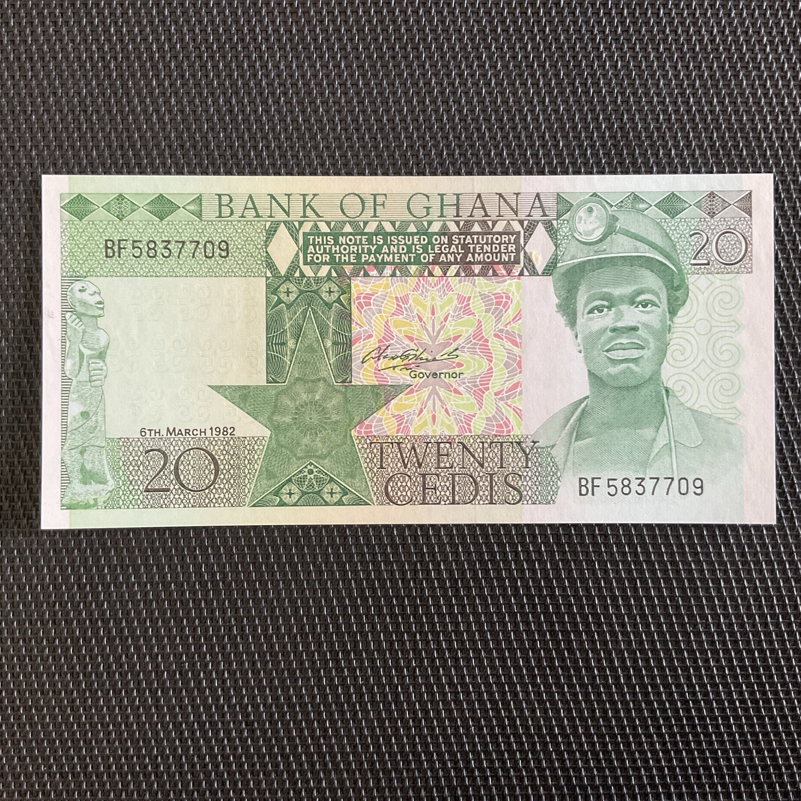 GHANA: 20 Cedis 06/03/1982, Pick 21b, NEUF/UNC 🌐