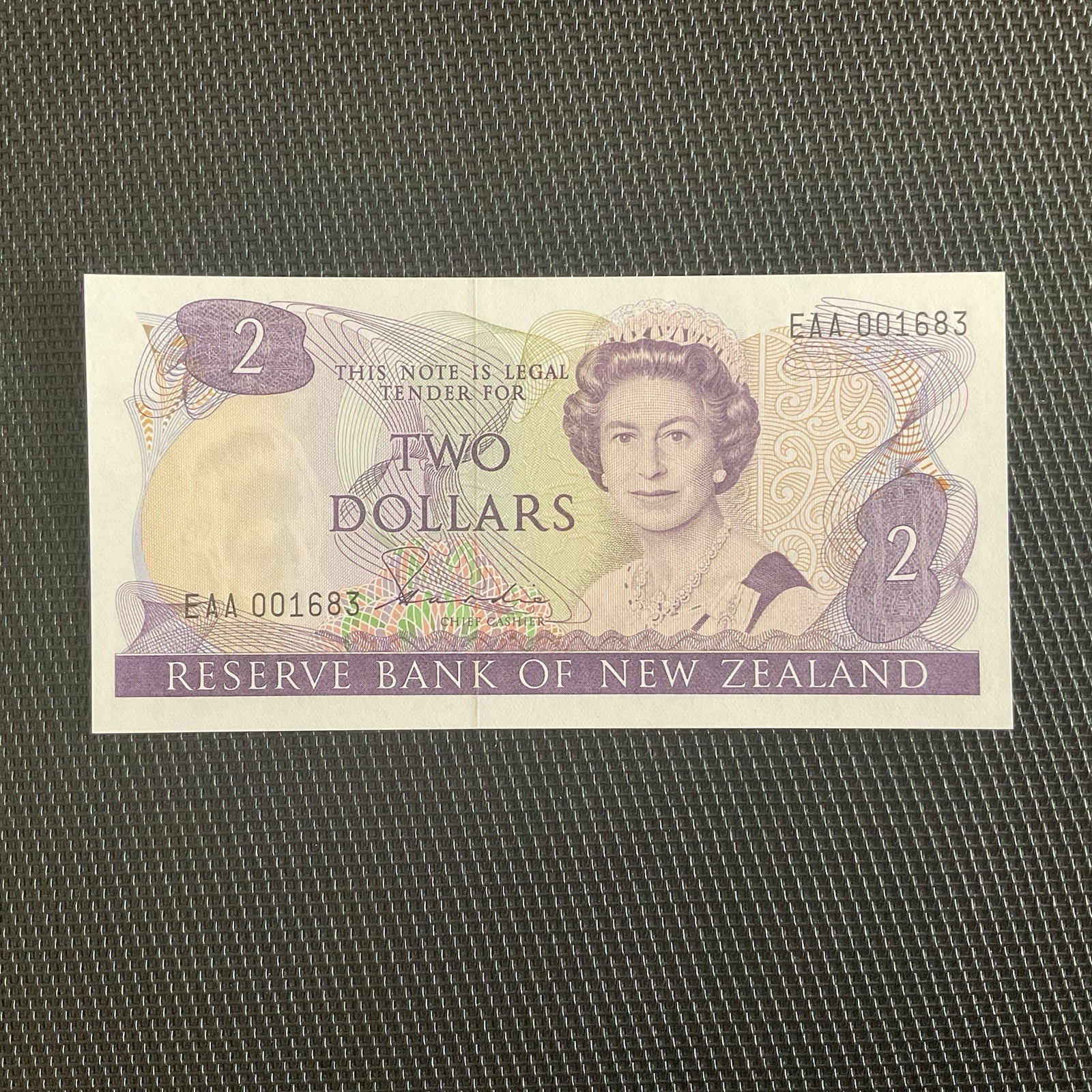 NOUVELLE ZÉLANDE: 2 Dollars ND 1981, SN 001683, Pick 170a, NEUF/UNC 🌐