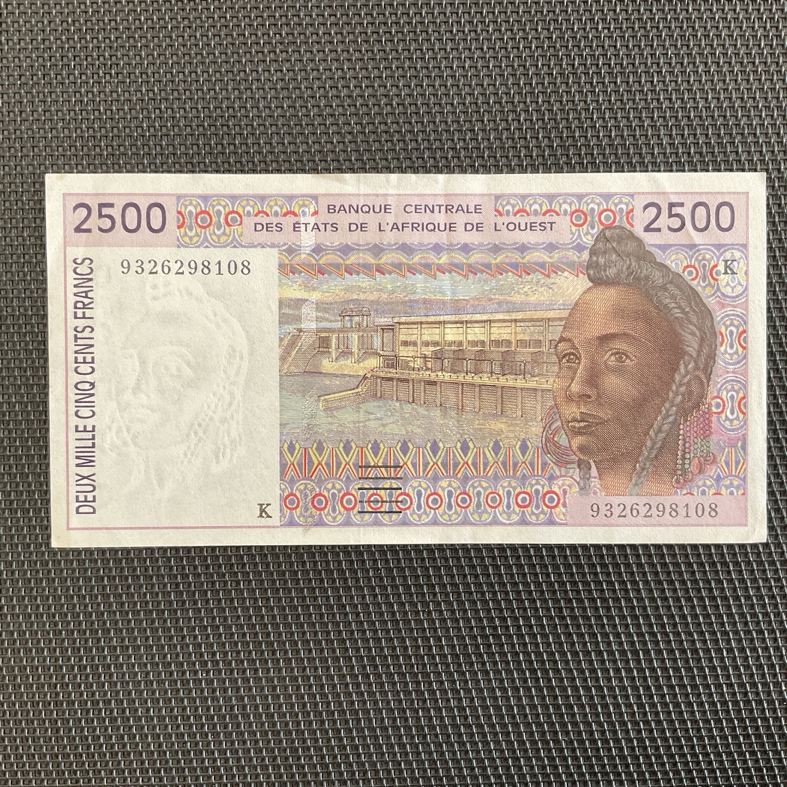 SÉNÉGAL: 2500 Francs 1993, BCEAO, Lettre K, Pick 712Kb, SUP/XF 🔥