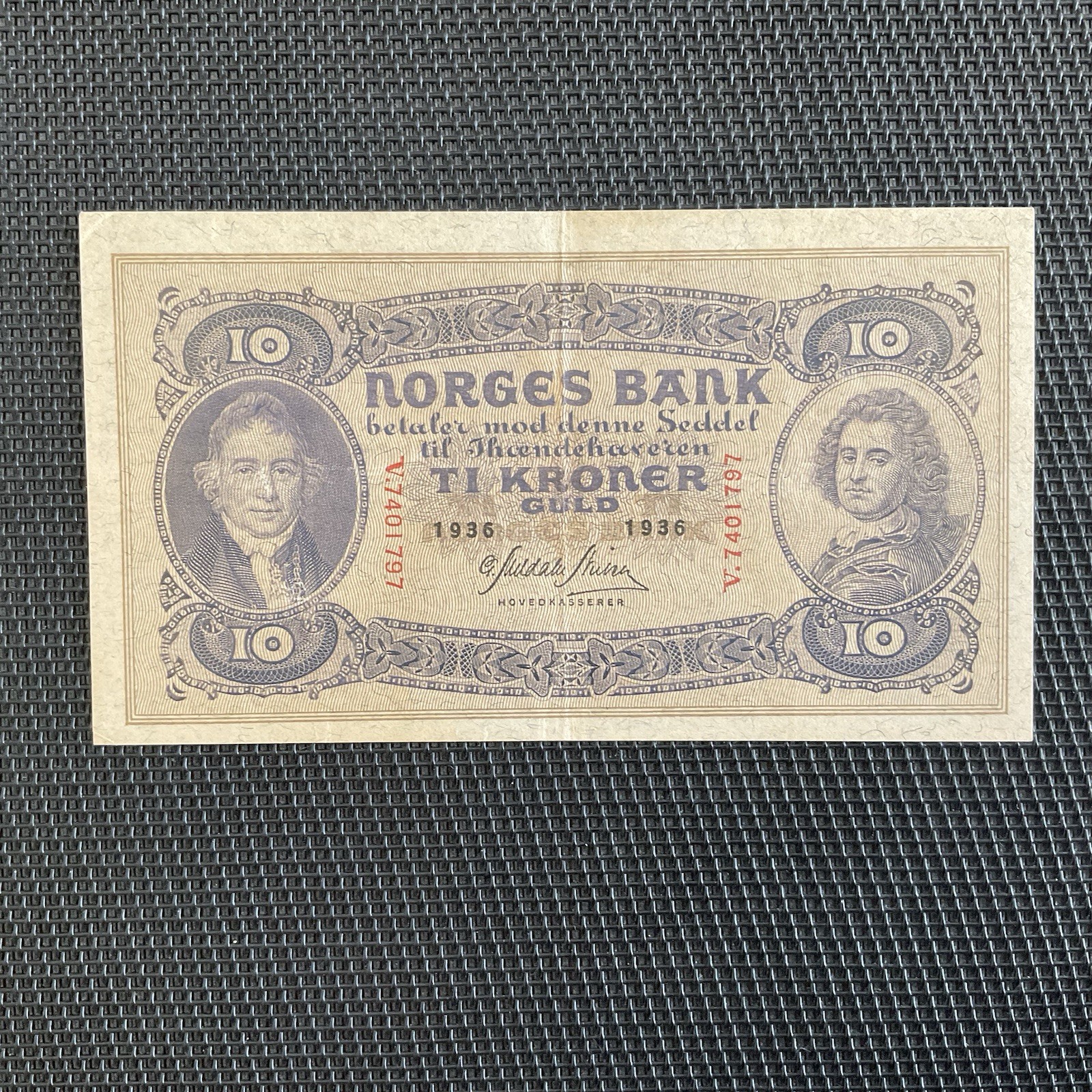NORVÈGE: 10 Kroner Guld 1936, Pick 8c, SUP/XF 🌐