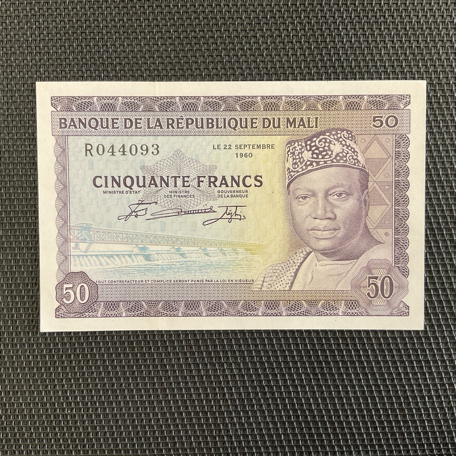 MALI: 50 Francs 22/09/1960, Pick 6, NEUF/UNC 🔥