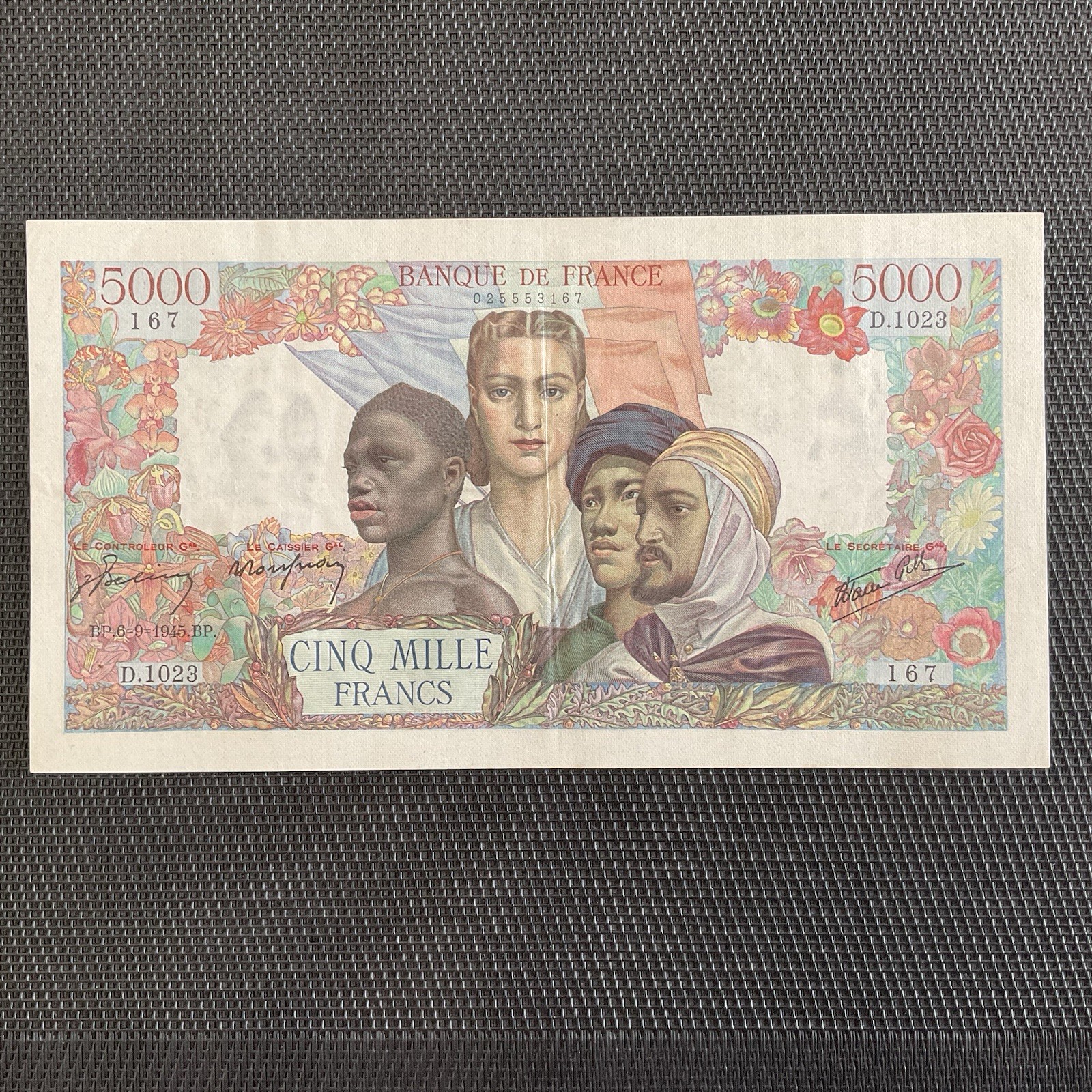 FRANCE: 5000 Francs Empire 06/09/1945, F47-42, SUP+/XF+ 🇫🇷