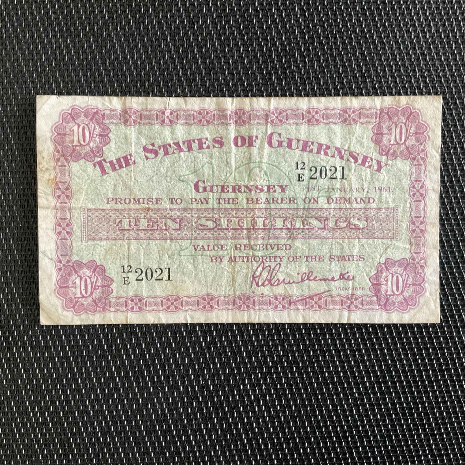 GUERNESEY: 10 Shillings 01/01/1961, Pick 42b, TB+/F+ 💥