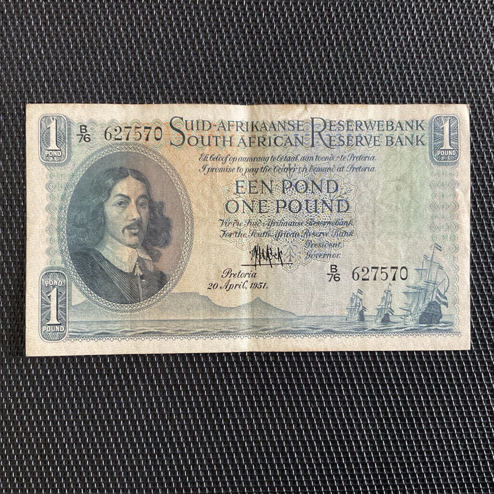 AFRIQUE DU SUD: 1 Pound 20/04/1951, Pick 92c, TTB/VF 💥