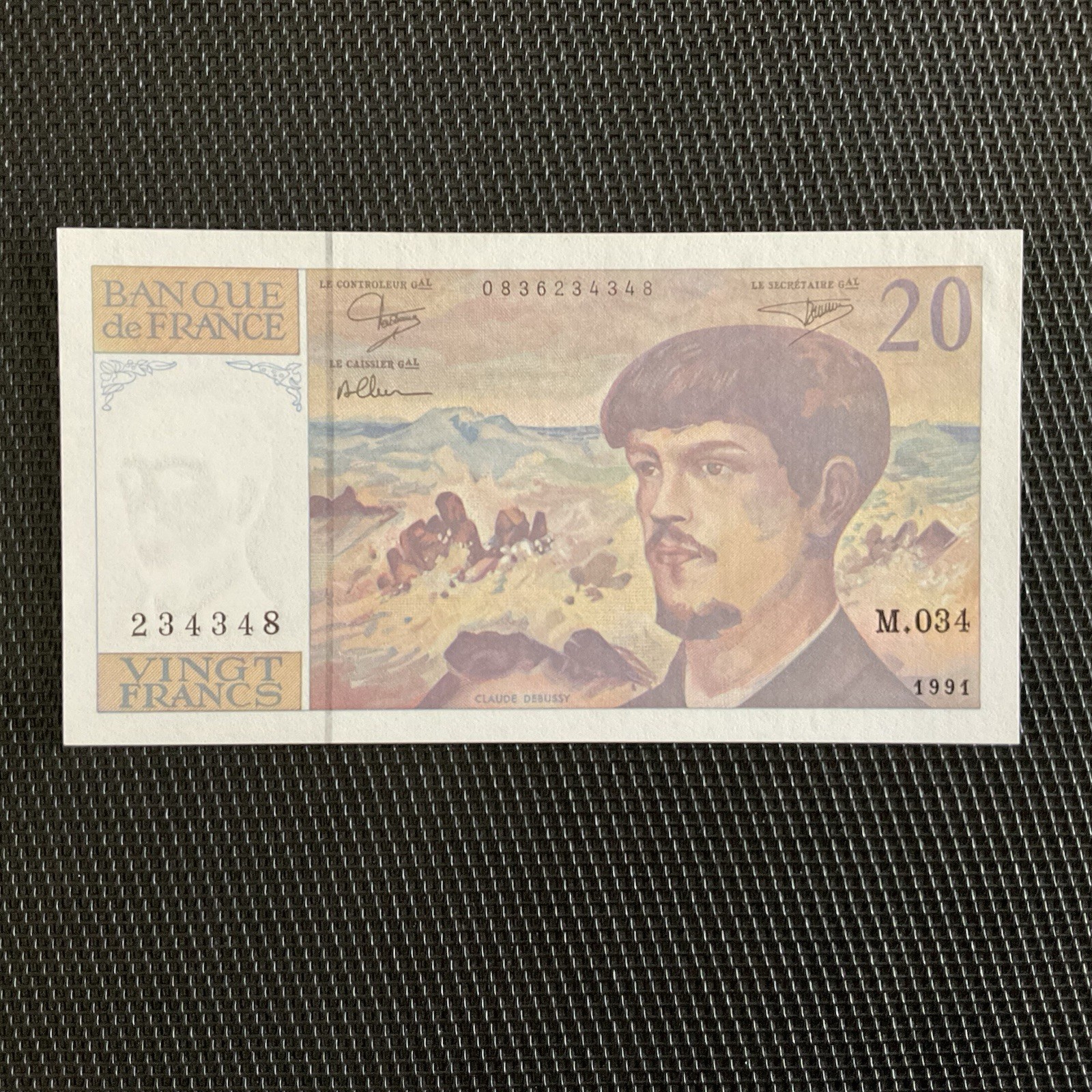 FRANCE: 20 Francs Debussy 1991, F66bis-02, NEUF/UNC 🇫🇷