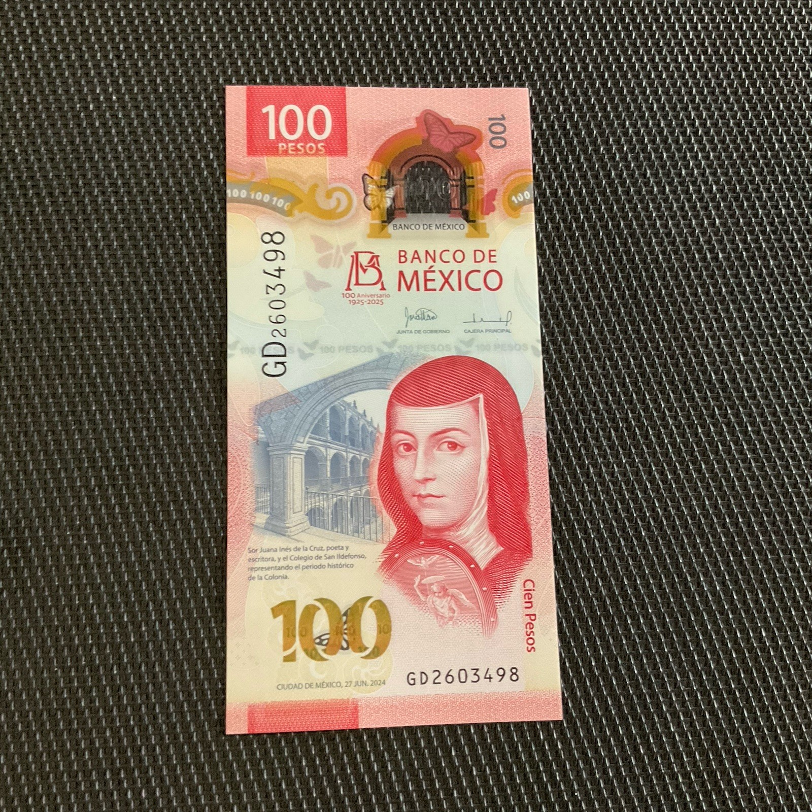 MEXIQUE: 100 Pesos 27/06/2024, Commémoratif Polymère, Pick 139a Sign...