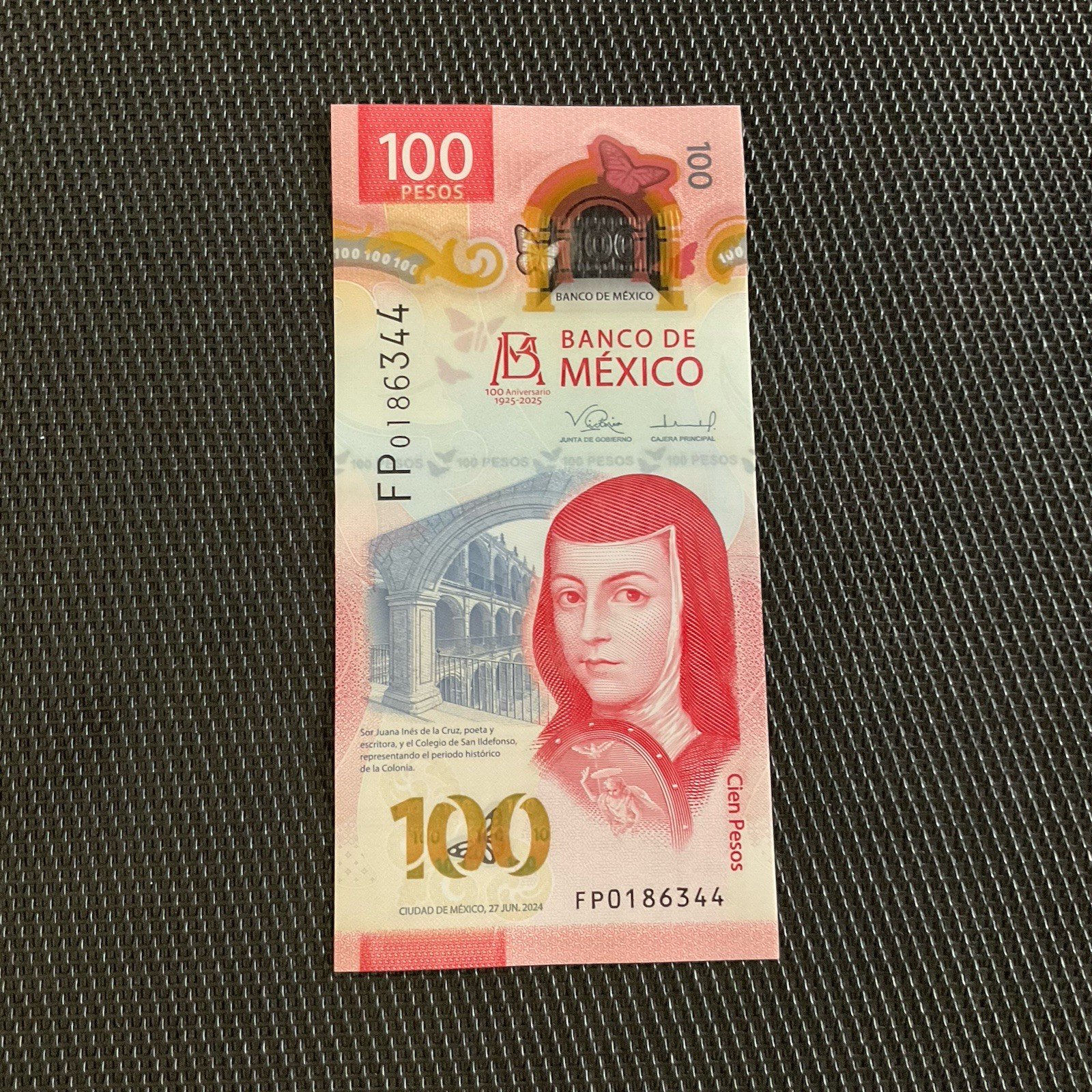 MEXIQUE: 100 Pesos 27/06/2024, Commémoratif Polymère, Pick 139a Sign...