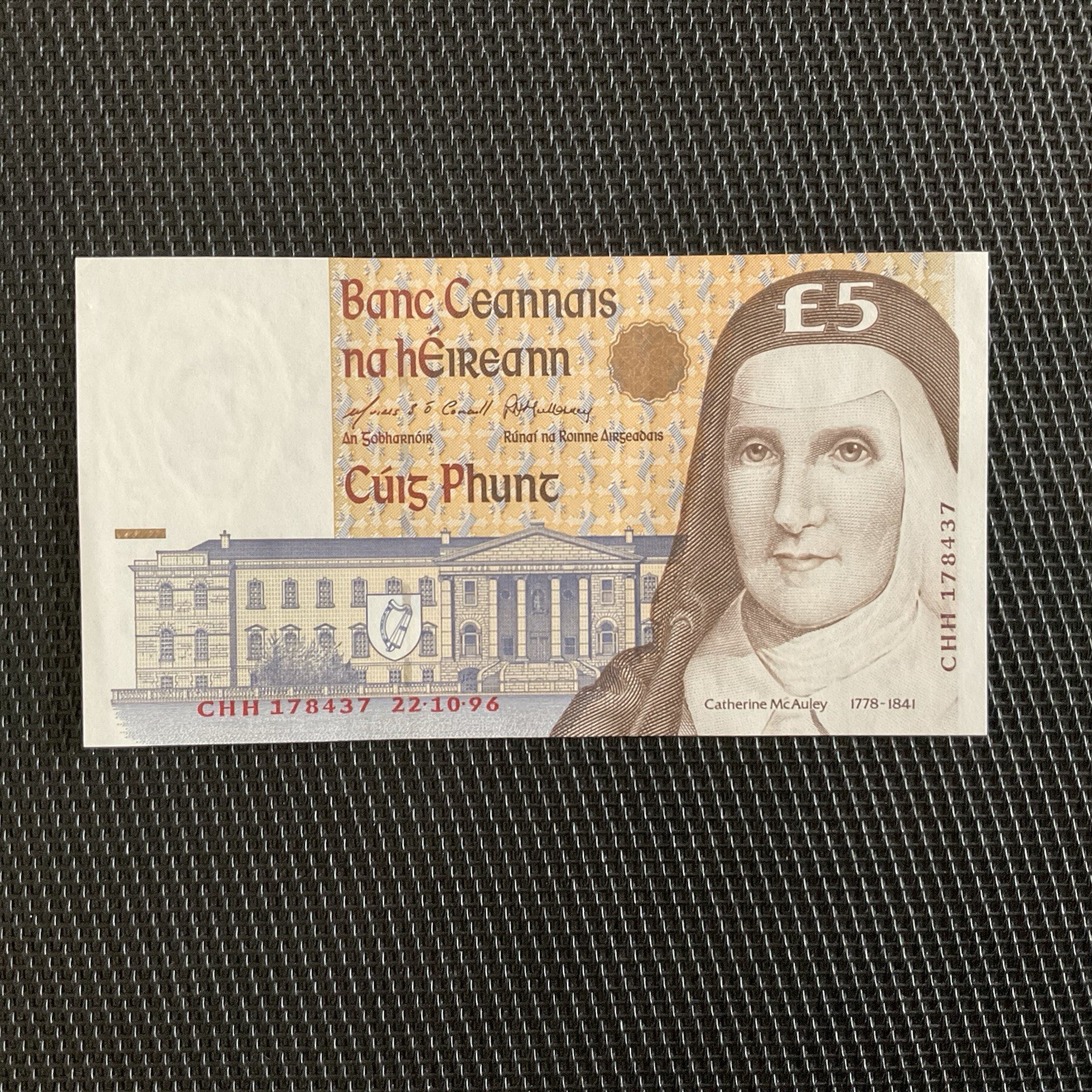 IRLANDE: 5 Pounds 22/10/1996, Pick 75b, Pr.NEUF/AUNC 💥