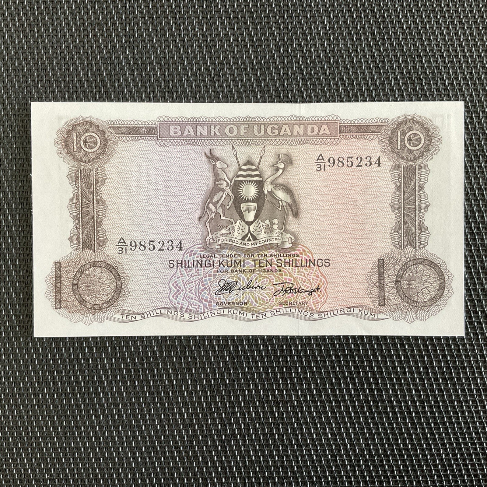 OUGANDA: 10 Shillings ND 1966, Pick 2a, NEUF/UNC 💥